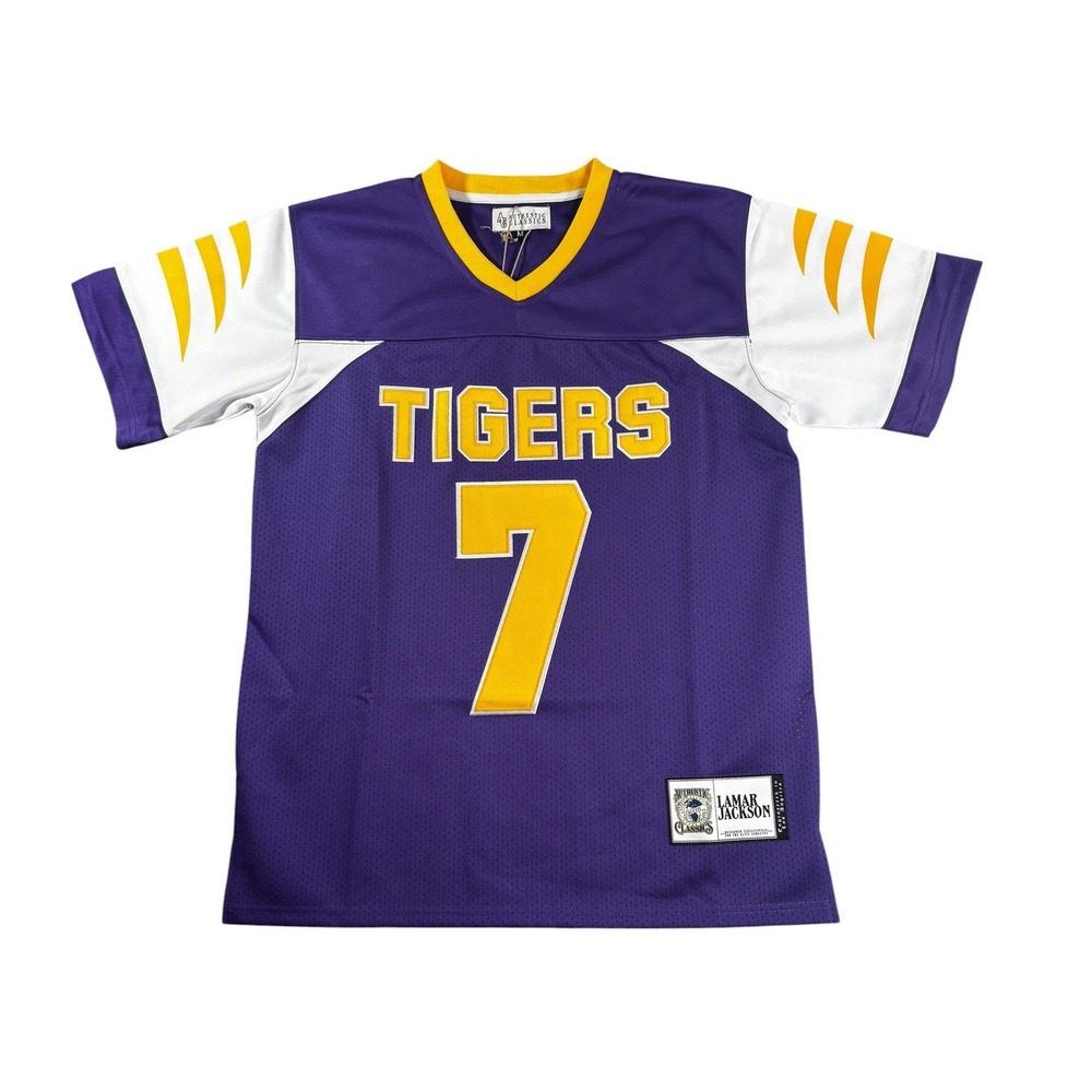 Authentic Classics Lamar Jackson High School Tigers Football Jersey Purple M